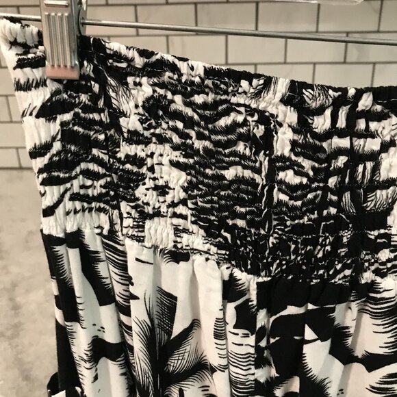 Island Planet Wide Leg Pants Womens Small Black Smocked Waist Pockets Beach Boho - Picture 3 of 12